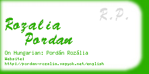 rozalia pordan business card